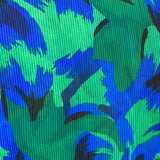 Pleated Polyester - Blue/Green Splash - £10.00 Per Metre - Sold By Half Metre