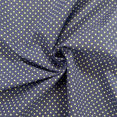 Spot 100% cotton dressmaking Southend Westcliff sewing fabric craft clothes pattern denim blue discount cheap 