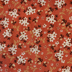 100% Viscose - Floral Bunch - Terracotta - Sold By Half Metre