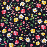 100% Cotton - Black Summer Floral - £6.50 Per Metre - Sold by Half Metre