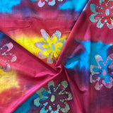 100% Cotton - Batik - Savana Island Blooms - Multi Rainbow - £7.50 Per Metre - Sold by Half Metre