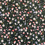 Polycotton Print - Black/Pink Ditsy Floral - £3.00 Per Metre - Sold by Half Metre