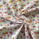 Polycotton Children's Print - Butterfly Flowers - Select Colour - £3.00 Per Metre - Sold by Half Metre