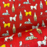 Polycotton Children's Print - Llamas in Pyjamas - Select Colour - £3.00 Per Metre - Sold by Half Metre