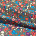 Polycotton Children's Print - Bones & Blooms - Select Colour - £3.00 Per Metre - Sold by Half Metre