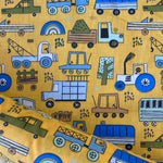 Remnant 130233 1.45m x 112cm  Construction Vehicles Yellow Polycotton