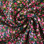 100% Viscose - Floral Burst - Cerise - Sold By Half Metre