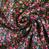 100% Viscose - Floral Burst - Cerise - Sold By Half Metre