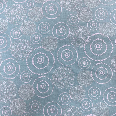 100% Cotton  - Dotted Circles - Mint Green - £6.00 Per Metre - Sold by Half Metre