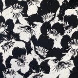 Viscose Jersey - Monochrome floral  - £9.50 Per Metre - Sold By Half Metre