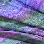 100% Cotton - Batik - Watercolour Lines - Purple/Lime - £9.00 Per Metre -  Sold by Half Metre