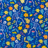 Polycotton Children's Print - Bones & Blooms - Select Colour - £3.00 Per Metre - Sold by Half Metre