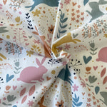 Polycotton Print - Easter Bunny - £3.00 Per Metre - Sold by Half Metre