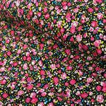 100% Viscose - Floral Burst - Cerise - Sold By Half Metre