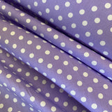 100% Cotton - Lilac Spot - £6.50 Per Metre - Sold by Half Metre