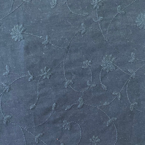Embroidered Polycotton - Floral Vines - Sold by Half Metre