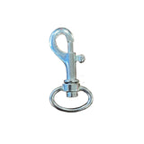 A silver swivel clip. Kayes Textiles Fabrics.