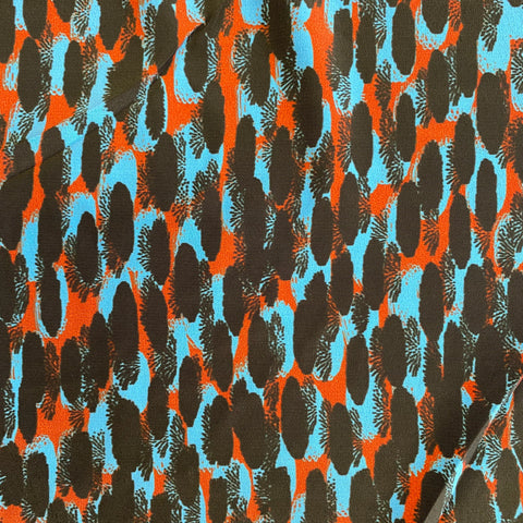 Chiffon  - Abstract Spot - Black/Blue/Red - Pop Up Shop - £2.50 Per Metre - Sold By The Metre
