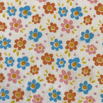 Polycotton Print - Summer Flowers - White - £3.00 Per Metre -  Sold by Half Metre