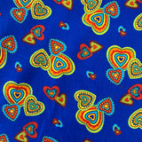 100% Cotton  - Bunch of Hearts - Blue - £6.00 Per Metre - Sold by Half Metre