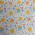 100% Cotton  - Spring Easter Eggs and Chics - £9.00 per metre - Sold by half metre