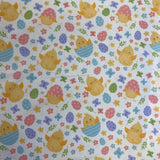 100% Cotton  - Spring Easter Eggs and Chics - £9.00 per metre - Sold by half metre