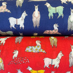 Polycotton Children's Print - Llamas in Pyjamas - Select Colour - £3.00 Per Metre - Sold by Half Metre