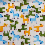 Polycotton Print - Colourful Zebras - £3.00 Per Metre - Sold by Half Metre