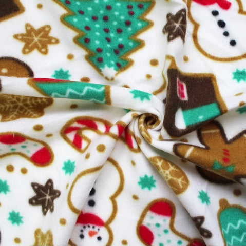 Polar Fleece - Christmas - Gingerbread - £7.50 Per Metre - Sold by the Half Metre