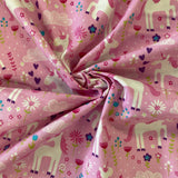 100% Cotton  - Unicorn Pink - £6.00 Per Metre - Sold by Half Metre