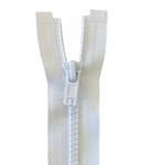 5 1/2" Plastic Chunky open End Zip - White