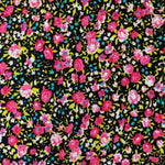 100% Viscose - Floral Burst - Cerise - Sold By Half Metre