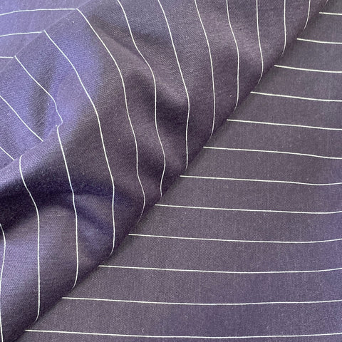 Remnant 118018 1.2m Pinstripe Ponte Roma Jersey - Plum - 140cm wide approx