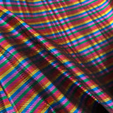 Rainbow Striped Lame  - Pop Up Shop - £2.50 Per Metre - Sold By The Metre