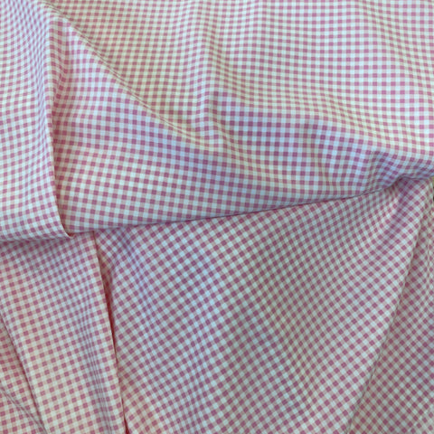 Remnant 061005 2.5m Gingham Lycra  Pink/Wht - 150cm wide