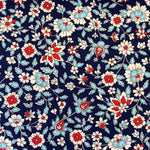 Kayes Textiles floral print design blue red navy 100% cotton dressmaking Southend Westcliff sewing fabric craft clothes pattern fabric shops Metre discount cheap 