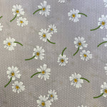 Remnant 050814 0.8m Polycotton Dotty Daisy - Smoke - 114cm Wide approx