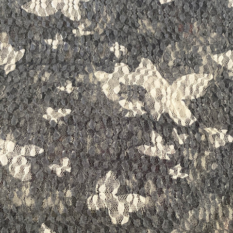 Stretch Butterfly Lace  - Grey/White - Pop Up Shop - £2.50 Per Metre - Sold By The Metre