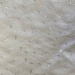 Polycotton Broderie Anglaise 3 Hole Design - White - £6.00 Per Metre - Sold by Half Metre