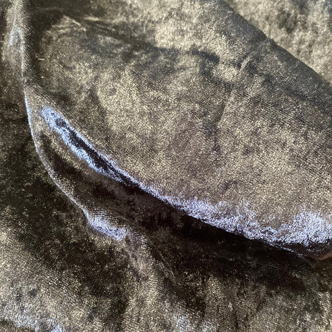 Remnant 300113 0.7m Crushed Velvet - Black - 150cm wide