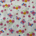 Polycotton Children's Print - Butterfly Flowers - Select Colour - £3.00 Per Metre - Sold by Half Metre