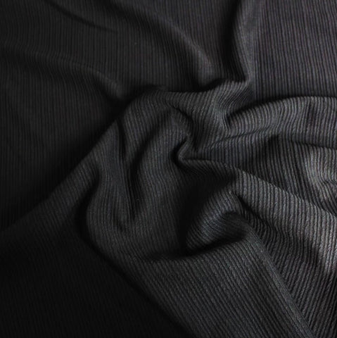 Textured Stripe Jersey - Black - £7.00  Per Metre - Sold By Half Metre