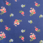 Cotton Jersey - Sprig Floral Navy  - £8.00 Per Metre - Sold By Half Metre