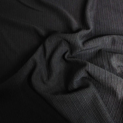 Remnant 110208 0.60m Textured Black Jersey  -  150cm wide