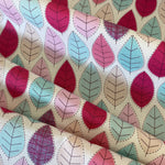 100% Cotton - Pink Leaves - £6.50 Per Metre - Sold by Half Metre