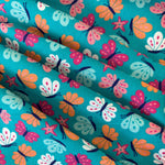 PRETTY BUTTERFLIES BY FABRIC EDITIONS - TEAL - £6.00 Per Metre - Sold By Half Meter