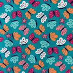 PRETTY BUTTERFLIES BY FABRIC EDITIONS - TEAL - £6.00 Per Metre - Sold By Half Meter