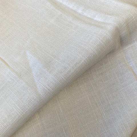Remnant 110912 0.55m Linen - White - 150cm Wide approx