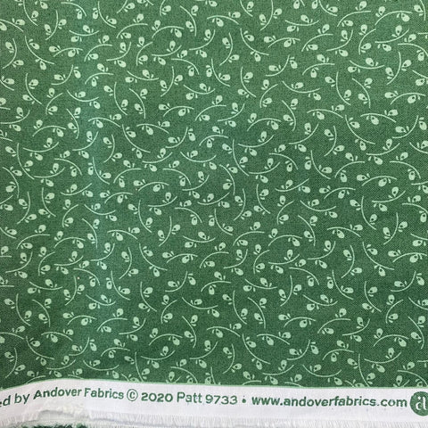 Remnant  100% 220310 Andover Green Craft Cotton - 55cm x 112cm