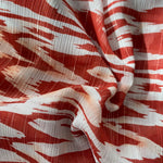 Remnant 150443   80cm x 150cm Aztek Design Crinkle Chiffon with Silver Metallic Stitching